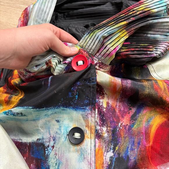 NWT UBU Classic Piped‎ Reversible Raincoat Women's M - Picture 4 of 9